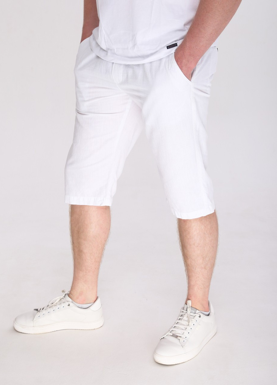 Шорти чоловічі білі бавовняні тонкі на резинці Wise (259578702)