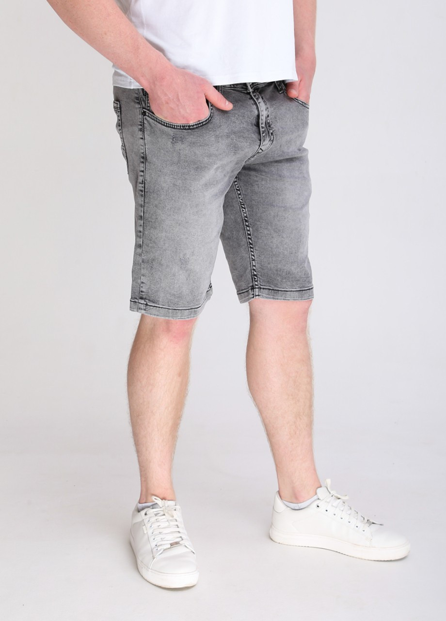 Шорти чоловічі джинсові сірі зі стрейчем варені JEANSclub (259578693)
