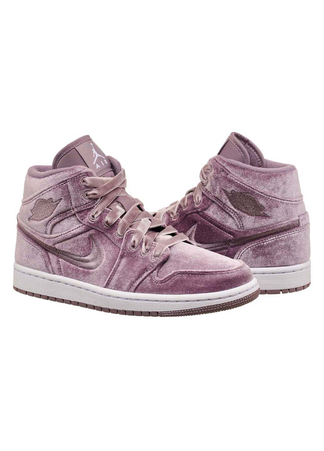 Кроссовки Air 1 Mid Se Jordan фиолетовые демисезоны (257428169)