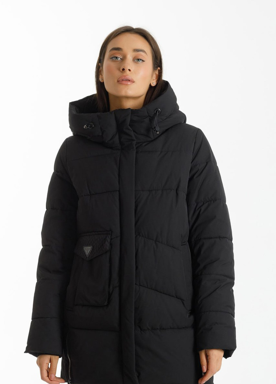 Черная зимняя куртка зимняя автоледи Damader