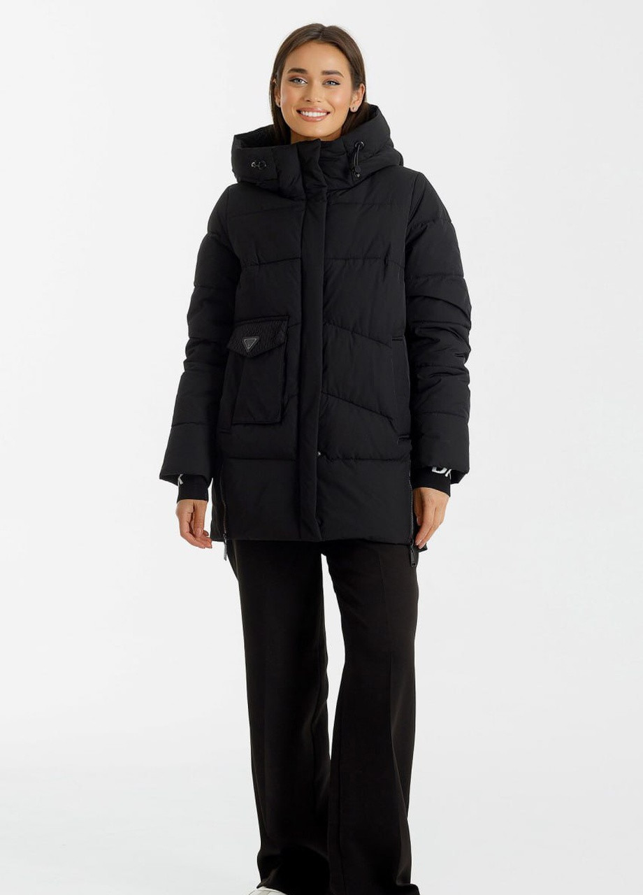 Черная зимняя куртка зимняя автоледи Damader