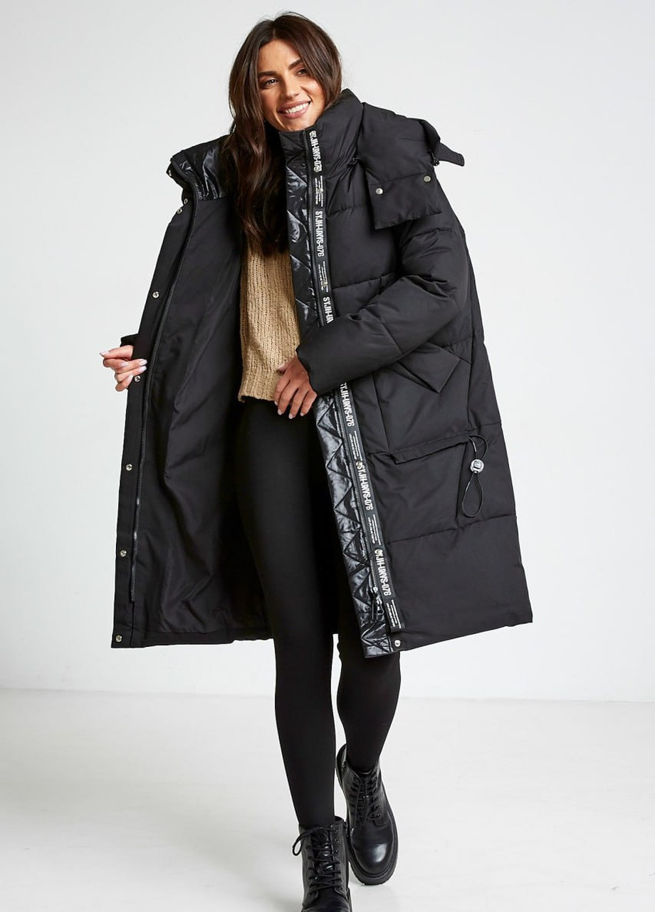 Черная зимняя парка зимняя женская Fodarlloy