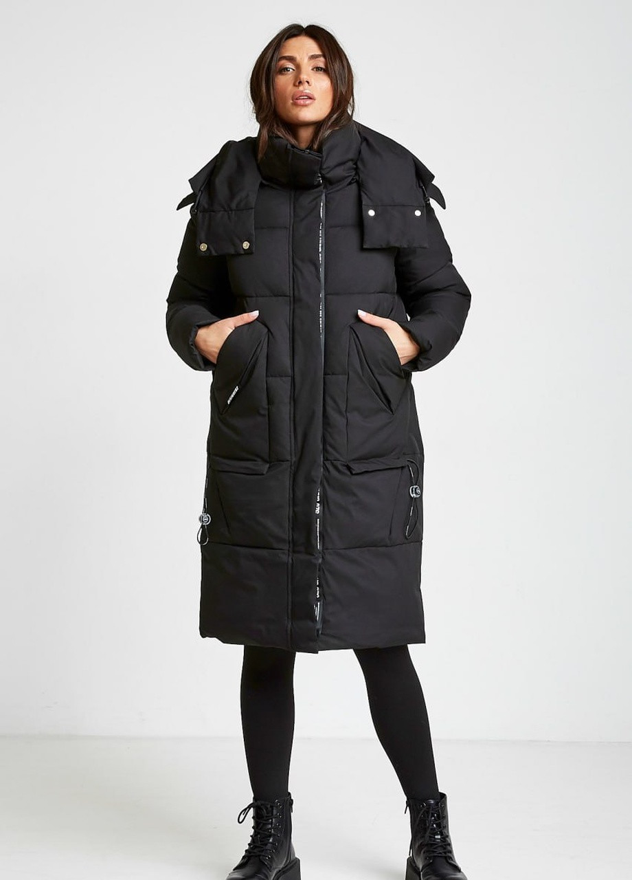 Черная зимняя парка зимняя женская Fodarlloy