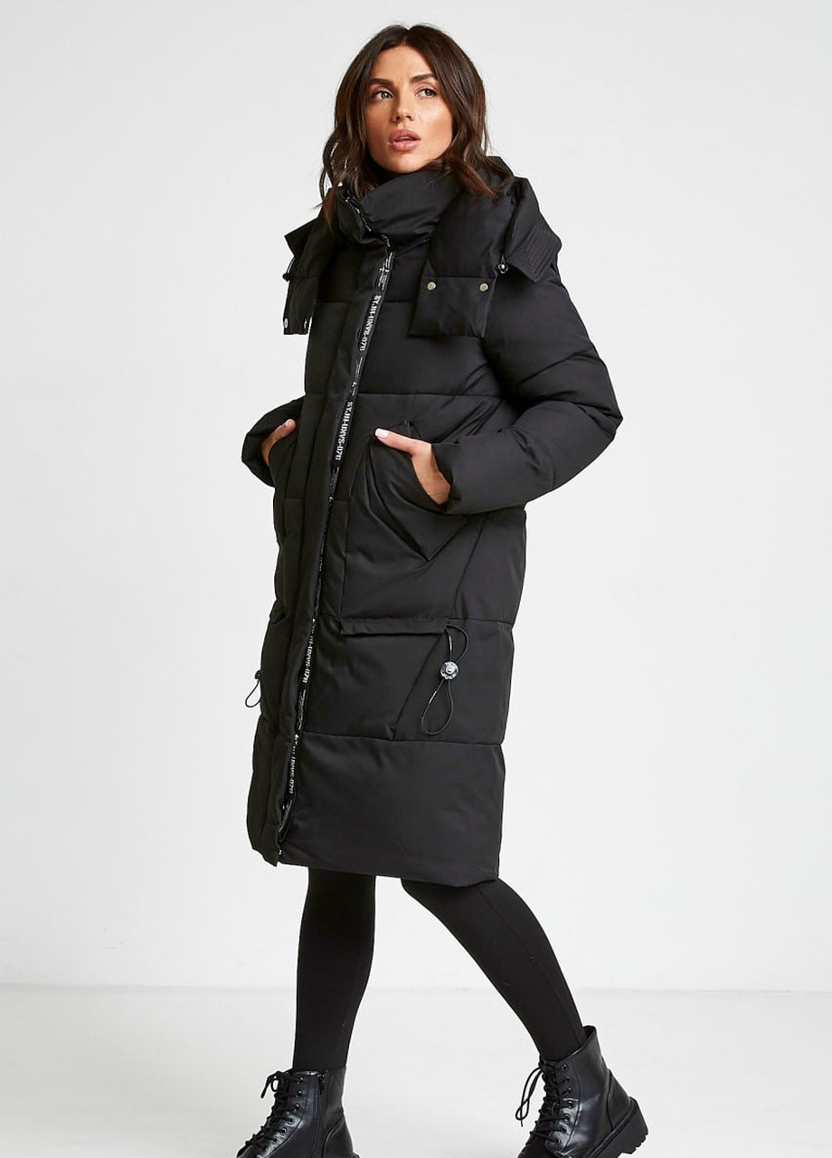 Черная зимняя парка зимняя женская Fodarlloy