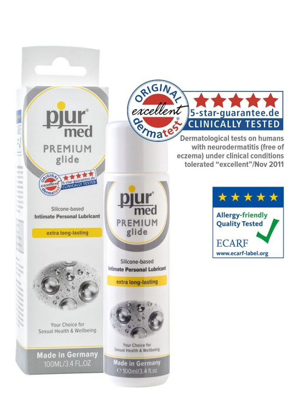 Силіконова змазка MED Premium glide 100 мл для чутливої шкіри, пройшло клінічний тест Pjur (259645558)
