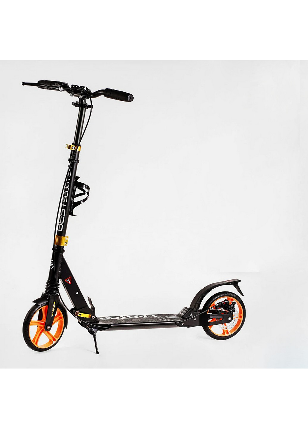 Двоколісний складаний самокат "Factor" алюміній, дискове гальмо, амортизатори 46,5х13,6х80-105 см Best Scooter (259638971)