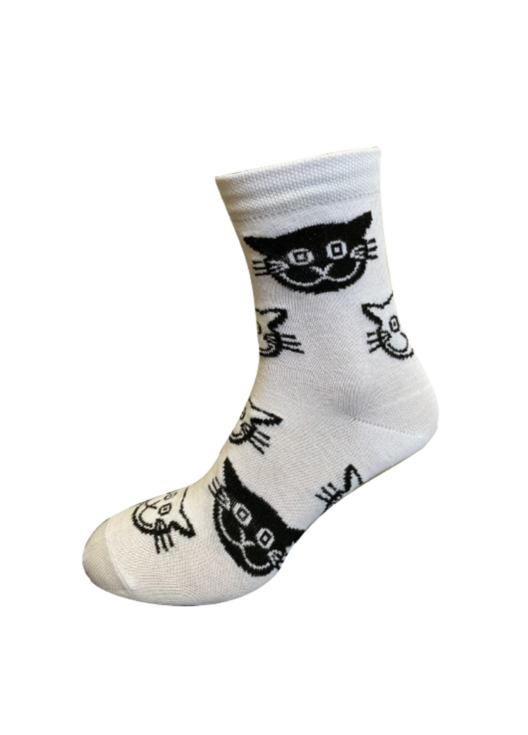 Білі шкарпетки жіночі високі Siela кішки (259643201)