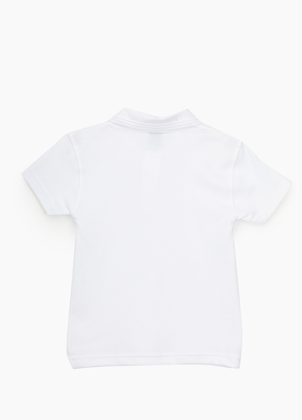 Белая детская футболка-поло для мальчика Pitiki однотонная