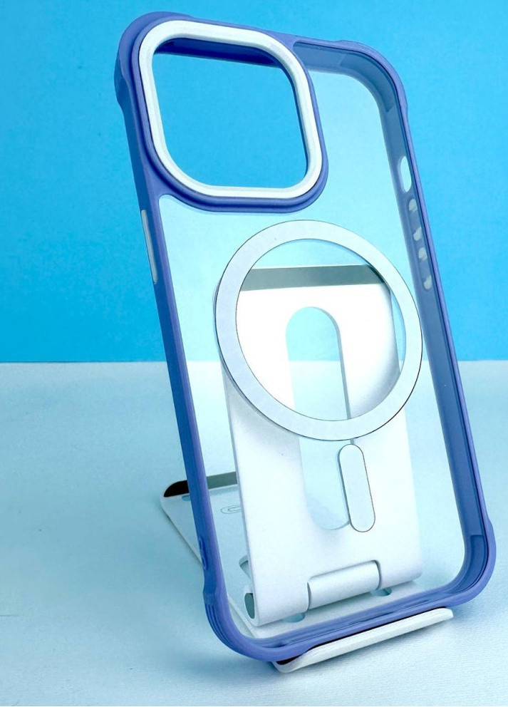 Силіконовий чохол Clear Drop Resistance with MagSafe для iPhone 14 Plus Бузковий Crystal (259662712)