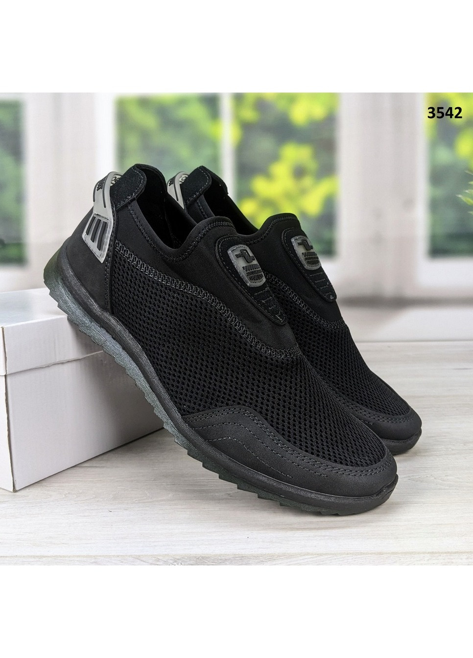 Чорні Осінні чоловічі кросівки мокасини сітка Dago