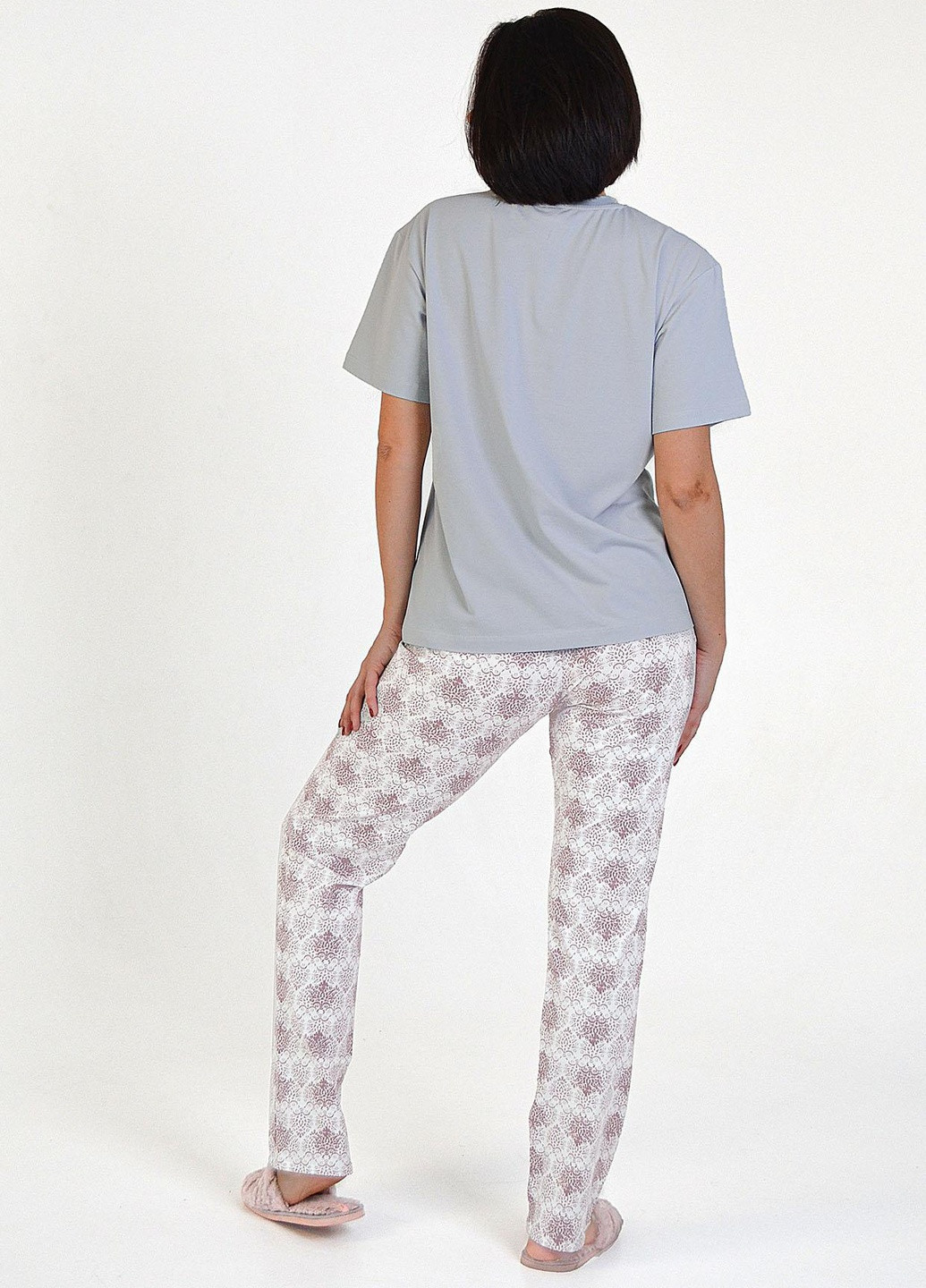 Сиреневая всесезон женская пижама azalea футболка + брюки Roksana