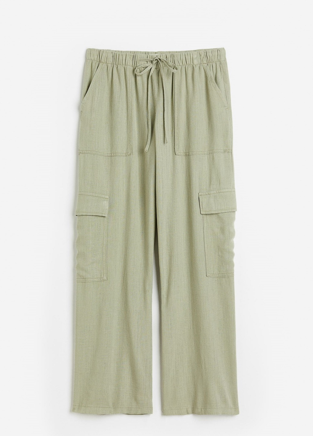 Светло-зеленые кэжуал летние брюки H&M