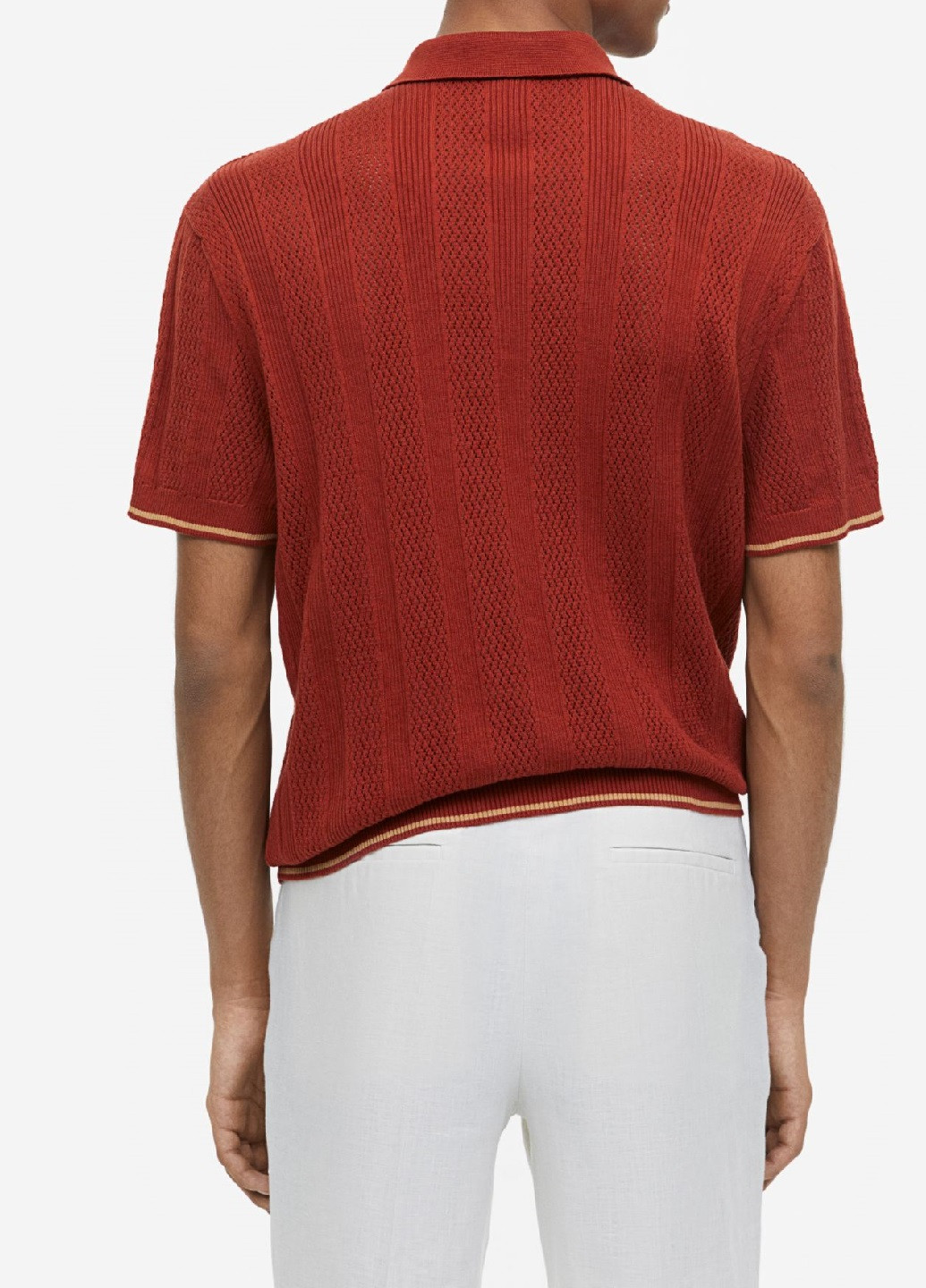 Коричневая футболка-поло для мужчин H&M