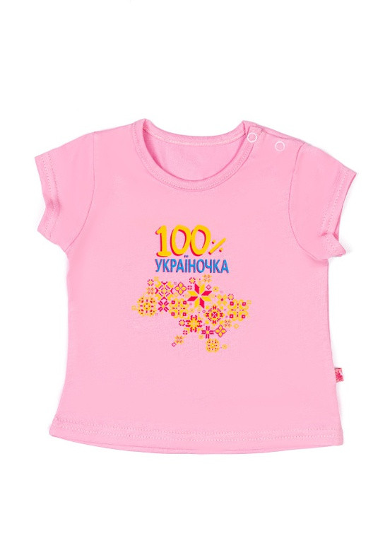 Розовая летняя детская футболка для девочки ft-23-2/1 GABBI