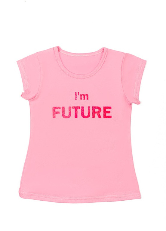 Розовая летняя детская футболка для девочки ft-23-1/1 GABBI