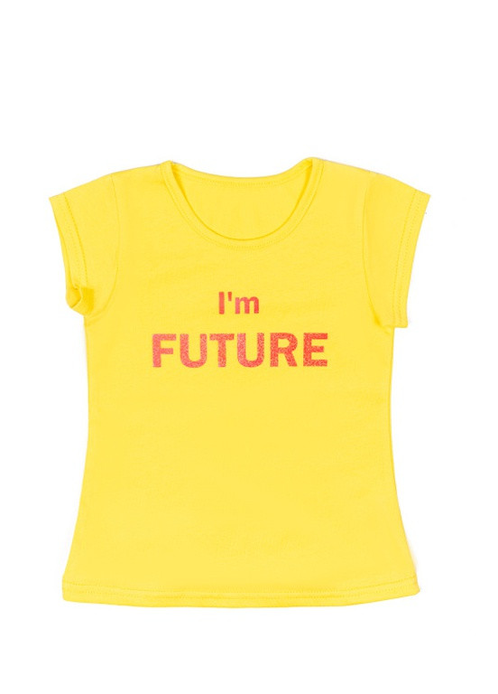Желтая летняя детская футболка для девочки ft-23-1/1 GABBI