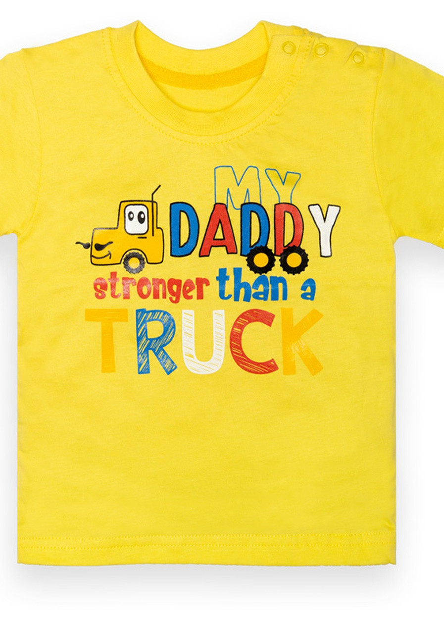 Желтая летняя детская футболка для мальчика ft-22-5 *truck* GABBI