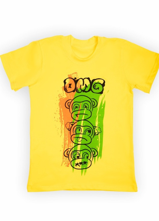 Желтая летняя подростковая футболка для мальчика ft-23-6/1 gbi teens GABBI