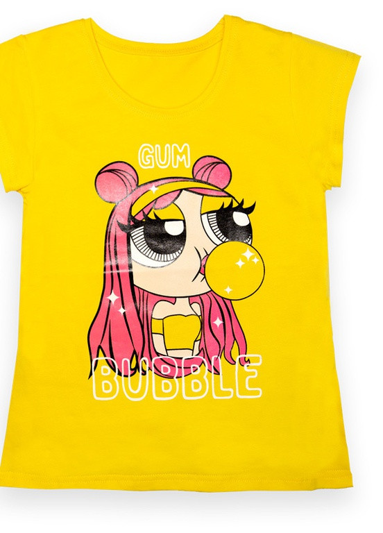 Жовта літня дитяча футболка для дівчинки ft-22-13\1 *girls* GABBI