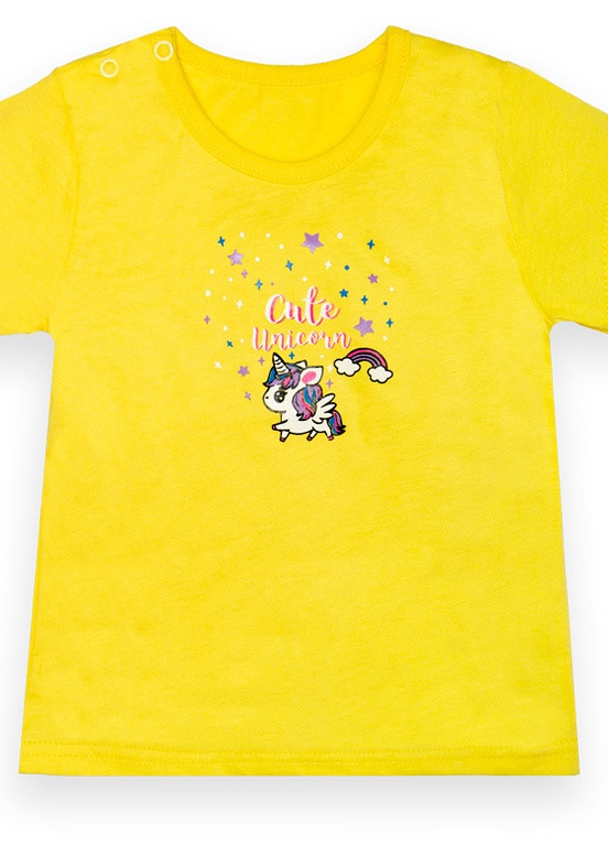 Желтая летняя детская футболка для девочки ft-22-7\1 GABBI