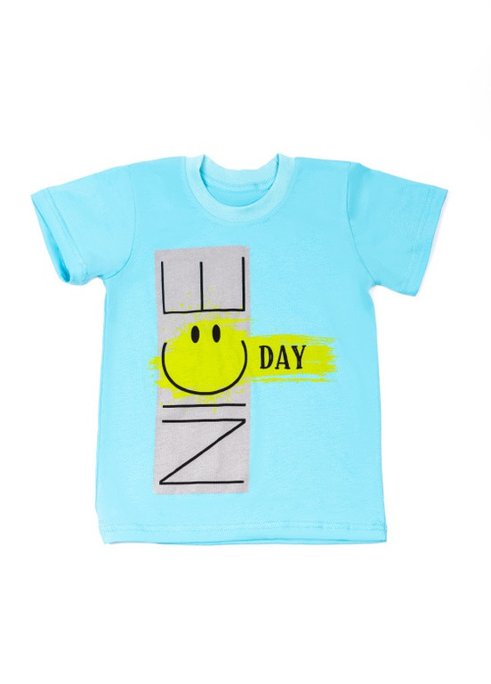 Блакитна літня дитяча футболка для хлопчика ft-23-5/1 GABBI