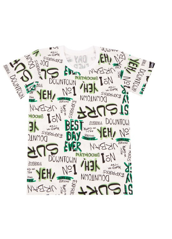 Зеленая летняя подростковая футболка набивка gbi teens GABBI