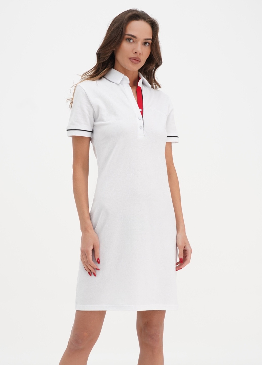 Белое спортивное плаття polo white Apriori однотонное