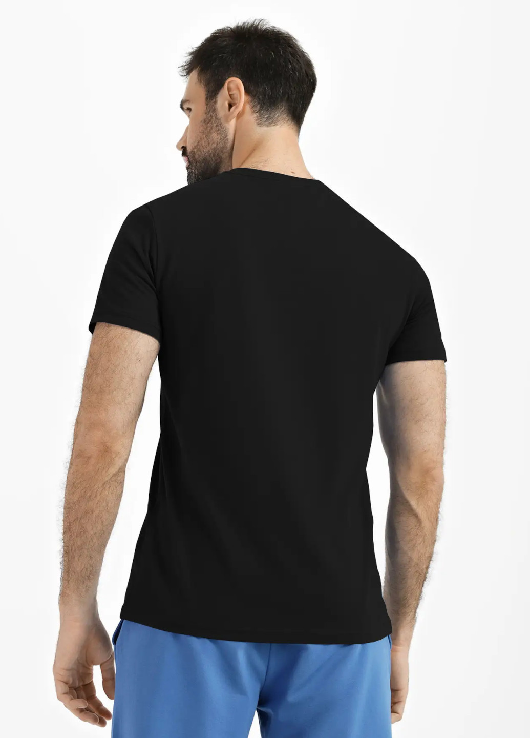 Черная футболка мужская с коротким рукавом Роза