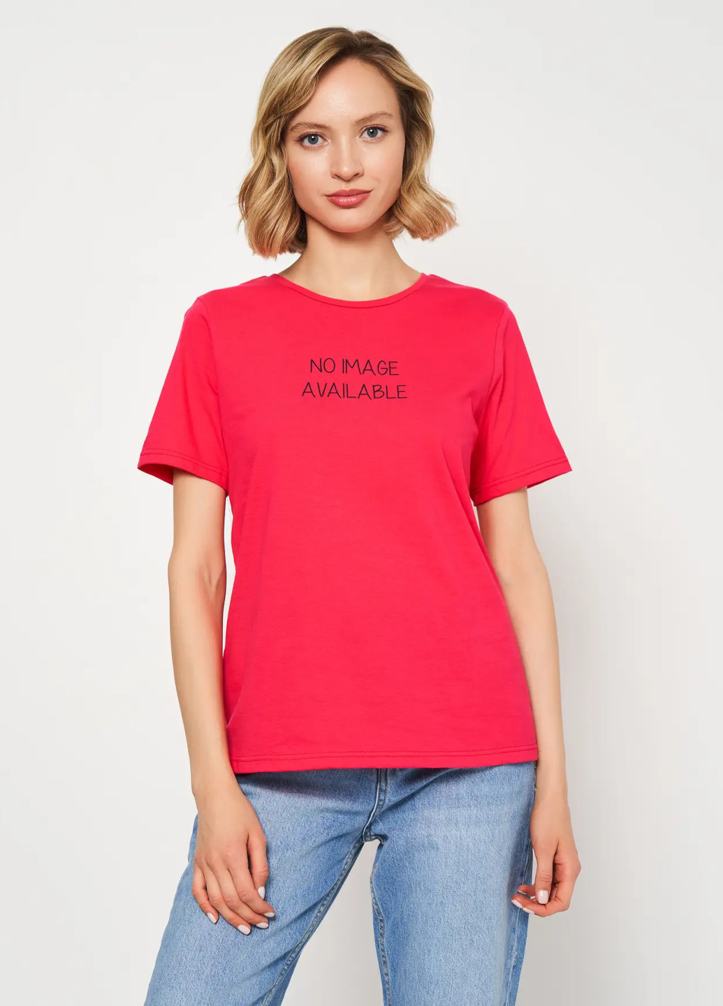 Красная всесезон футболка женская с коротким рукавом Роза