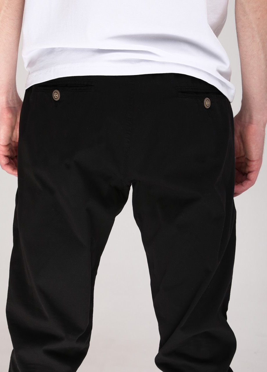 Штани чоловічі чорні джогери тонкі на резинці Wise джоггеры (259735330)