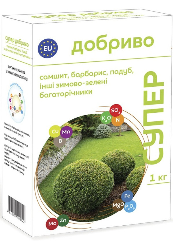 Мінеральне добриво для самшиту, барбарису, падубу Супер 1 кг Сімейний Сад (259751498)