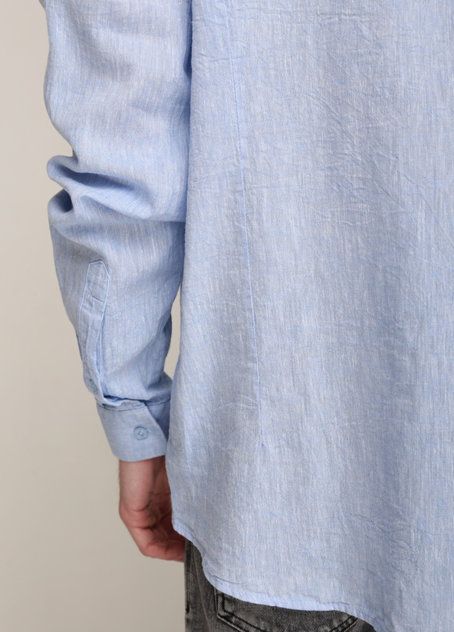 Голубой повседневный рубашка однотонная Jean Piere