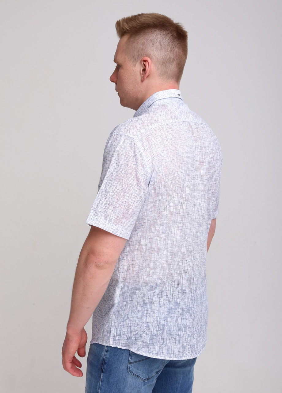 Сорочка чоловіча біла дуже тонка у дрібний штрих Jean Piere прямая (259735560)
