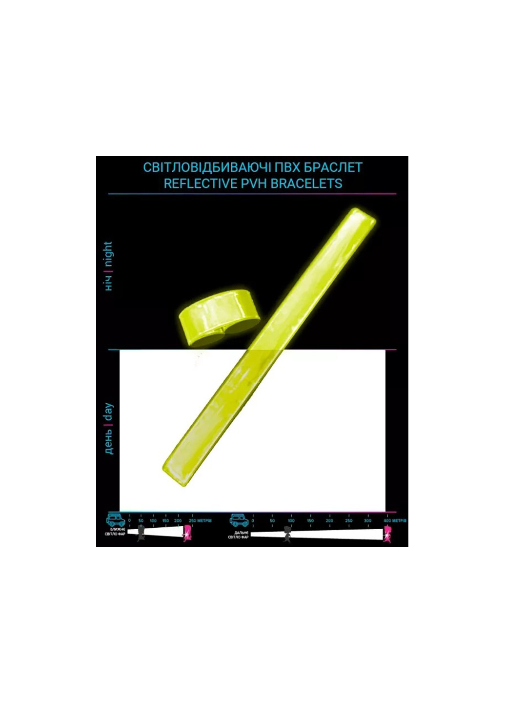 Светоотражатели Slap браслеты с бархатной подкладкой LM-0016-yellownologo No Brand (259749679)