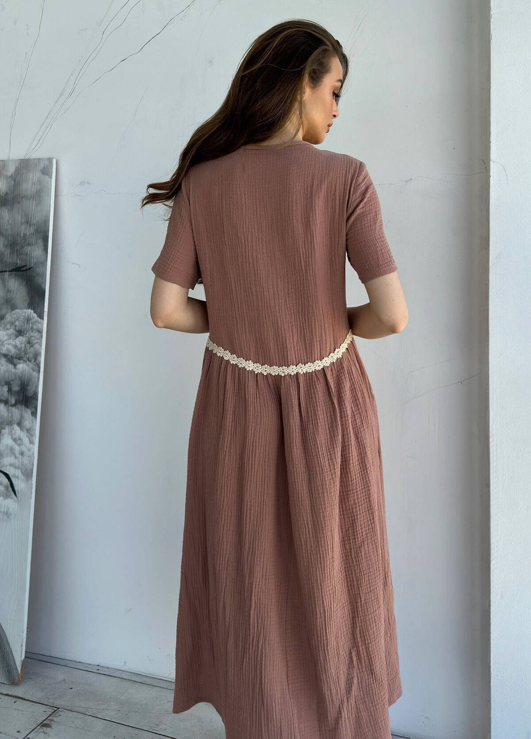 Коричневое повседневный платье Liton