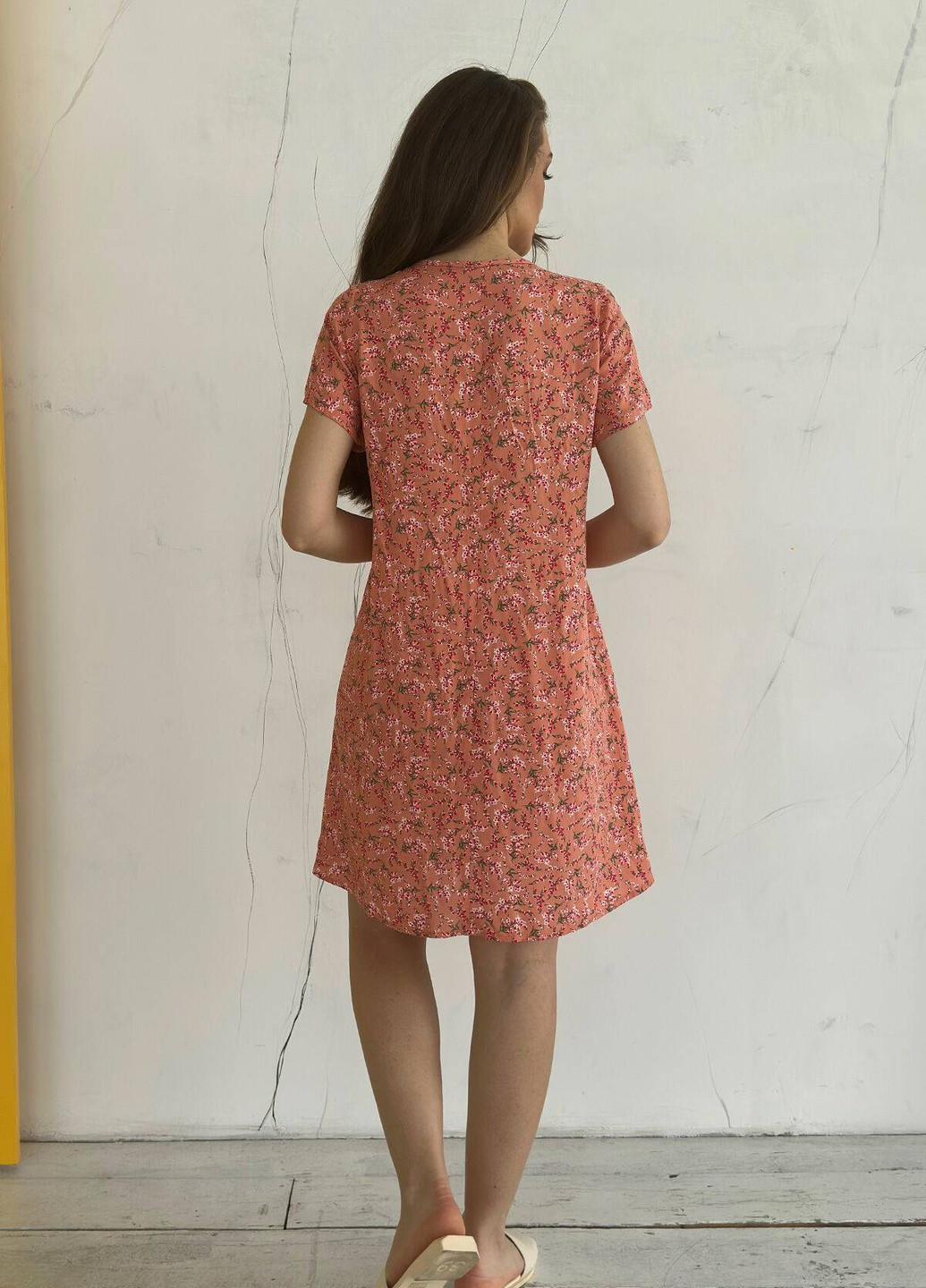 Персикова повсякденний сукня Liton з квітковим принтом