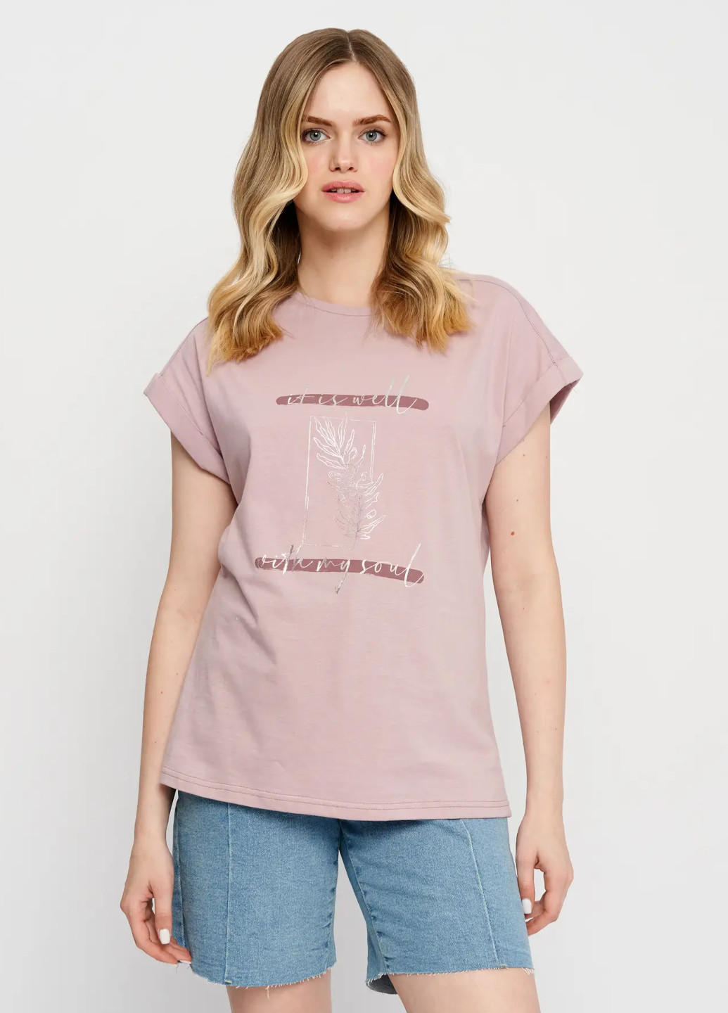 Рожева всесезон футболка жіноча з коротким рукавом Роза