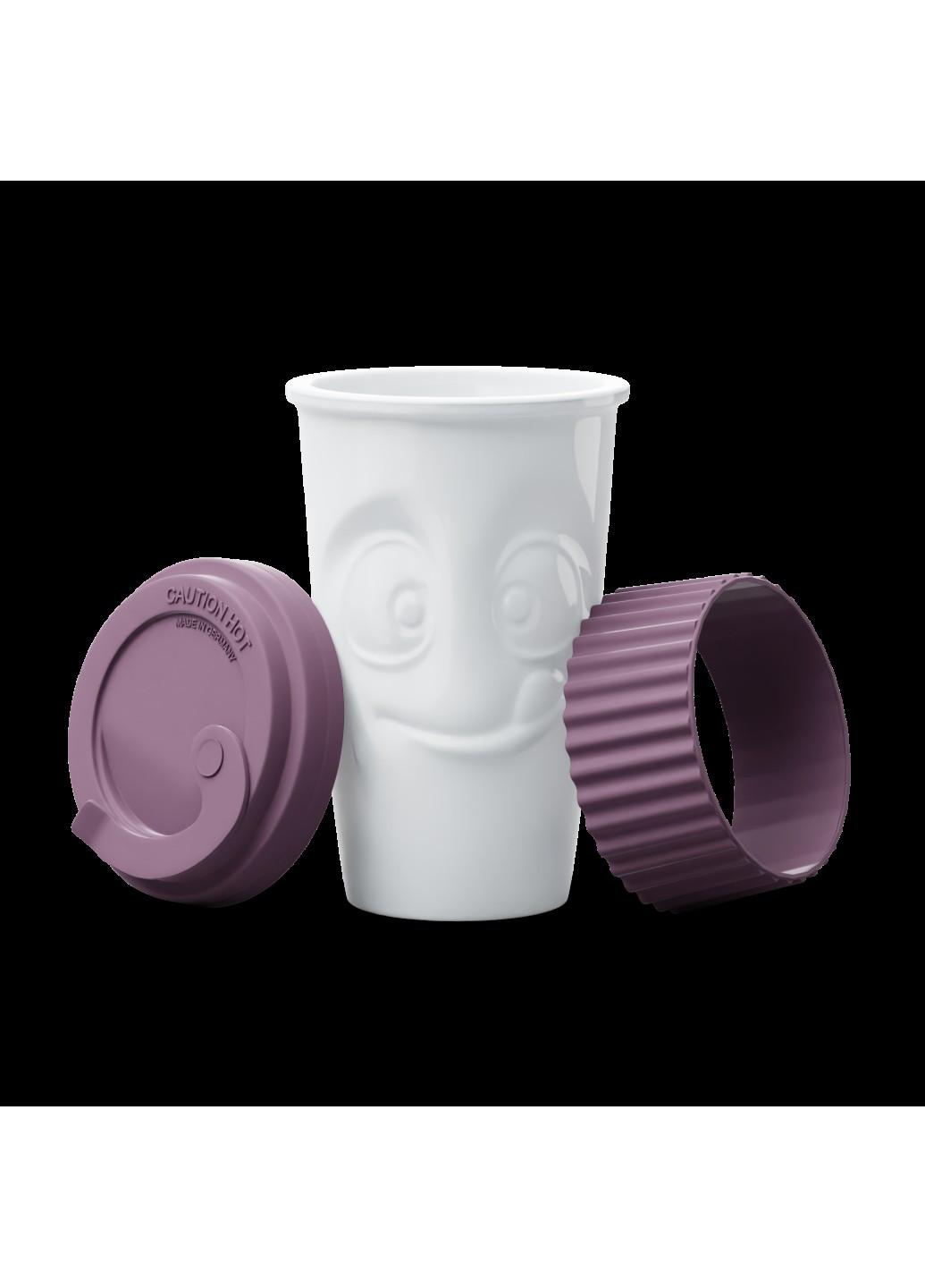 Чашка з кришкою "Смакота"; (400 мл); порцеляна; фіолетовий Tassen (259770274)