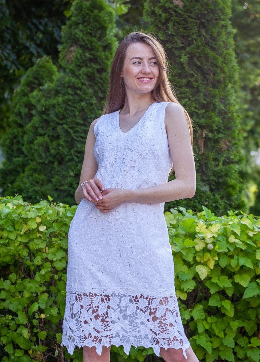 Білий пляжна плаття COTTON однотонна