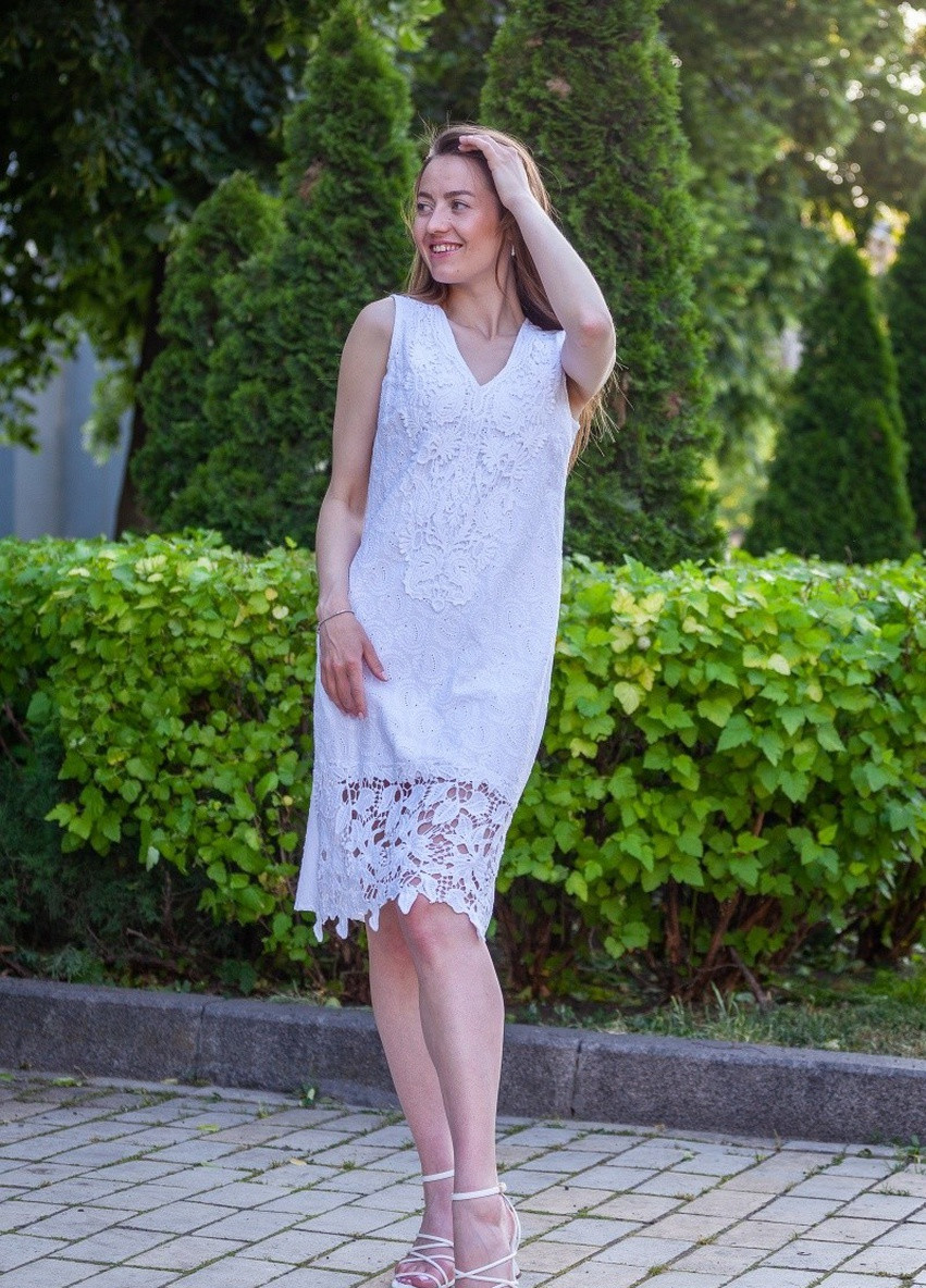 Білий пляжна плаття COTTON однотонна