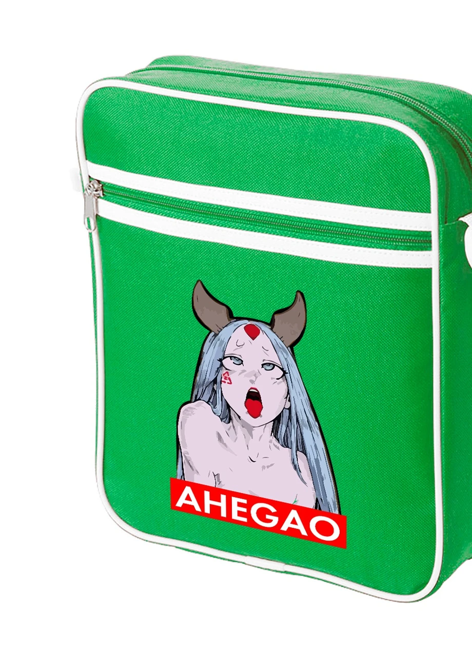 Сумка-мессенджер Ахэгао девушка-рот лого(Ahegao girl logo) Зеленый (92289-3509-KG) MobiPrint (259886878)