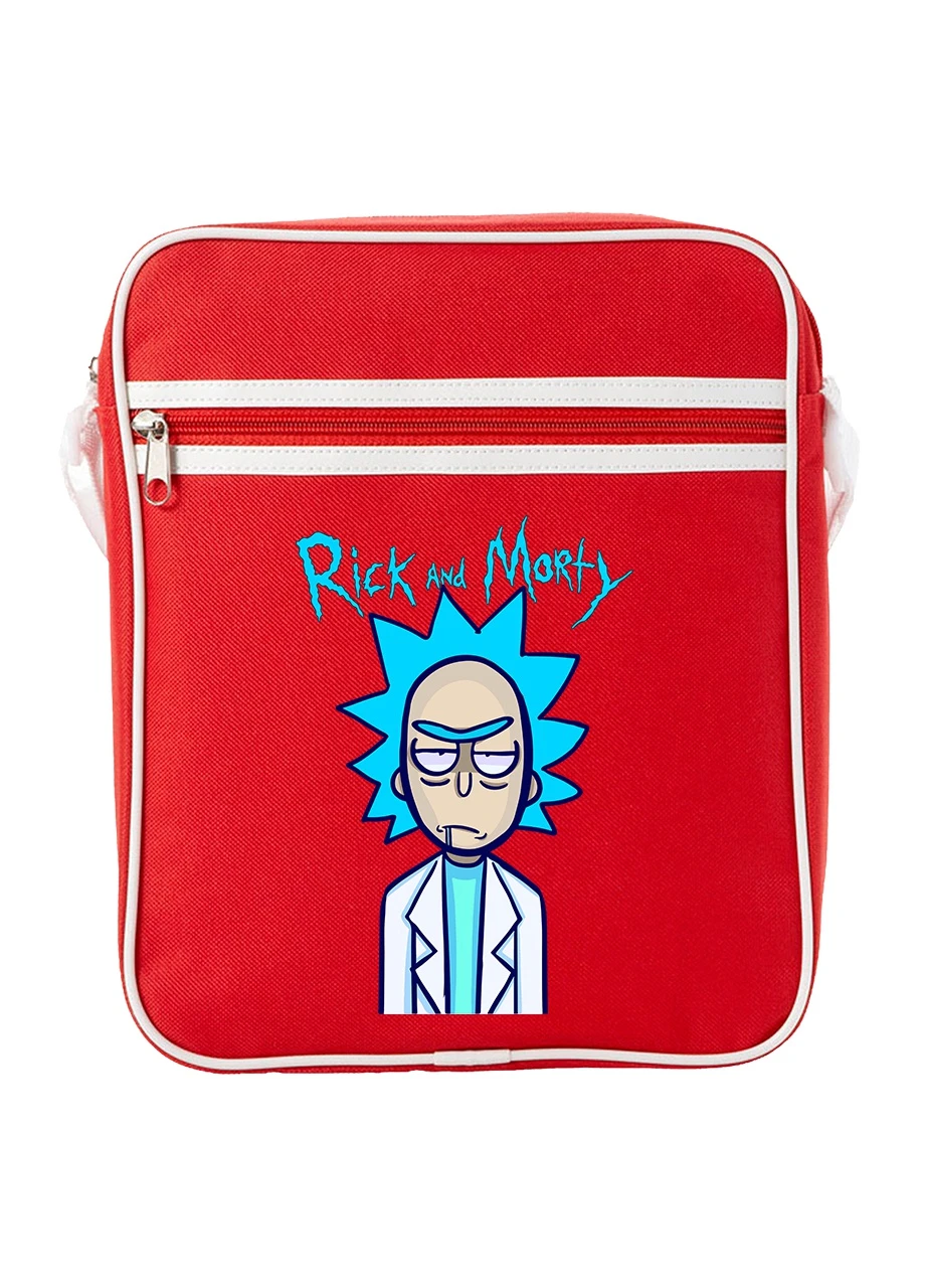 Сумка-мессенджер Рик Санчез и Морти Смит Рик и Морти (Rick and Morty) Красный (92289-2938-RD) MobiPrint (259886551)