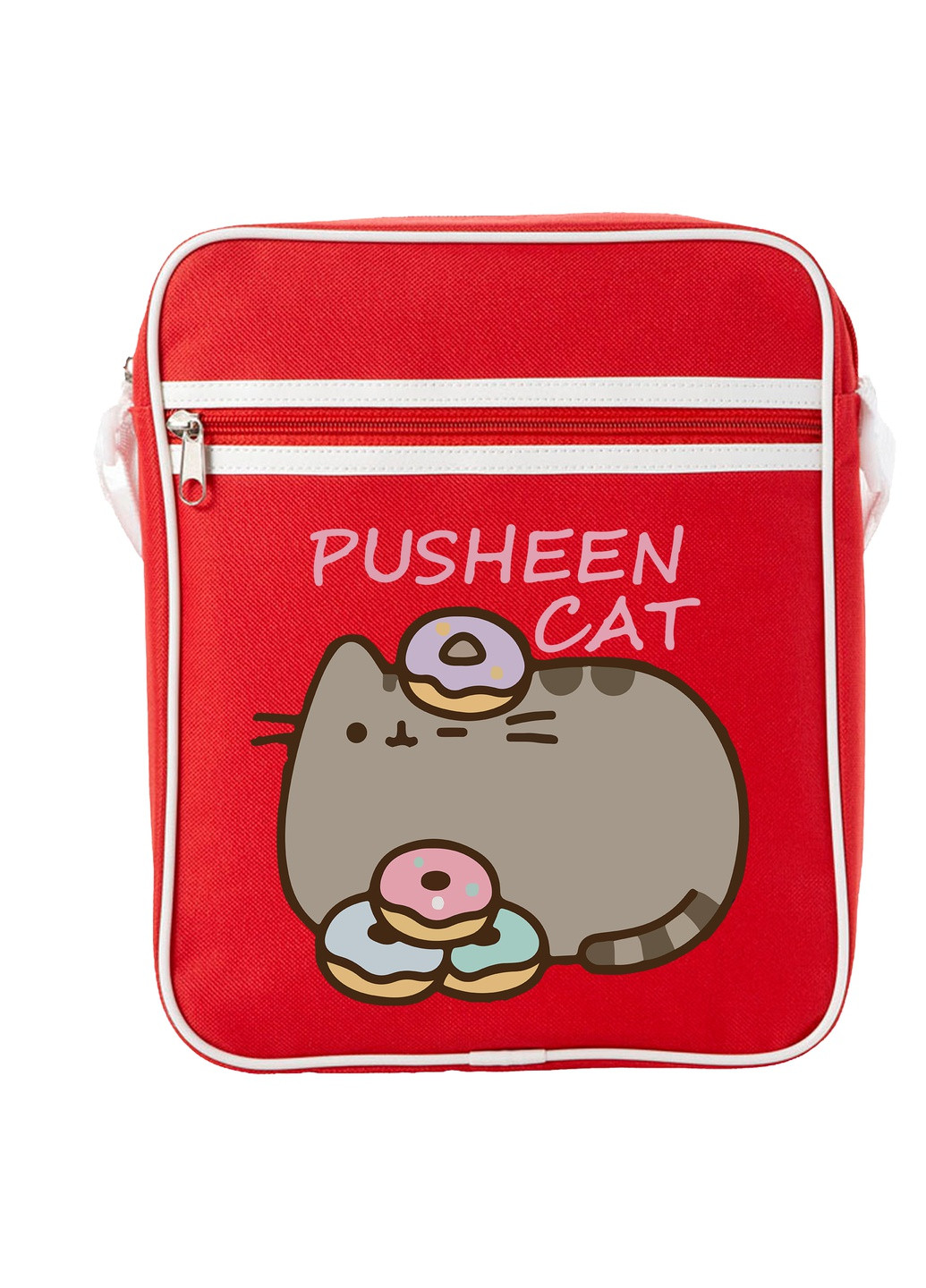 Сумка-мессенджер Кот Пушин (Pusheen Cat) Красный (92289-3346-RD) MobiPrint (259886009)