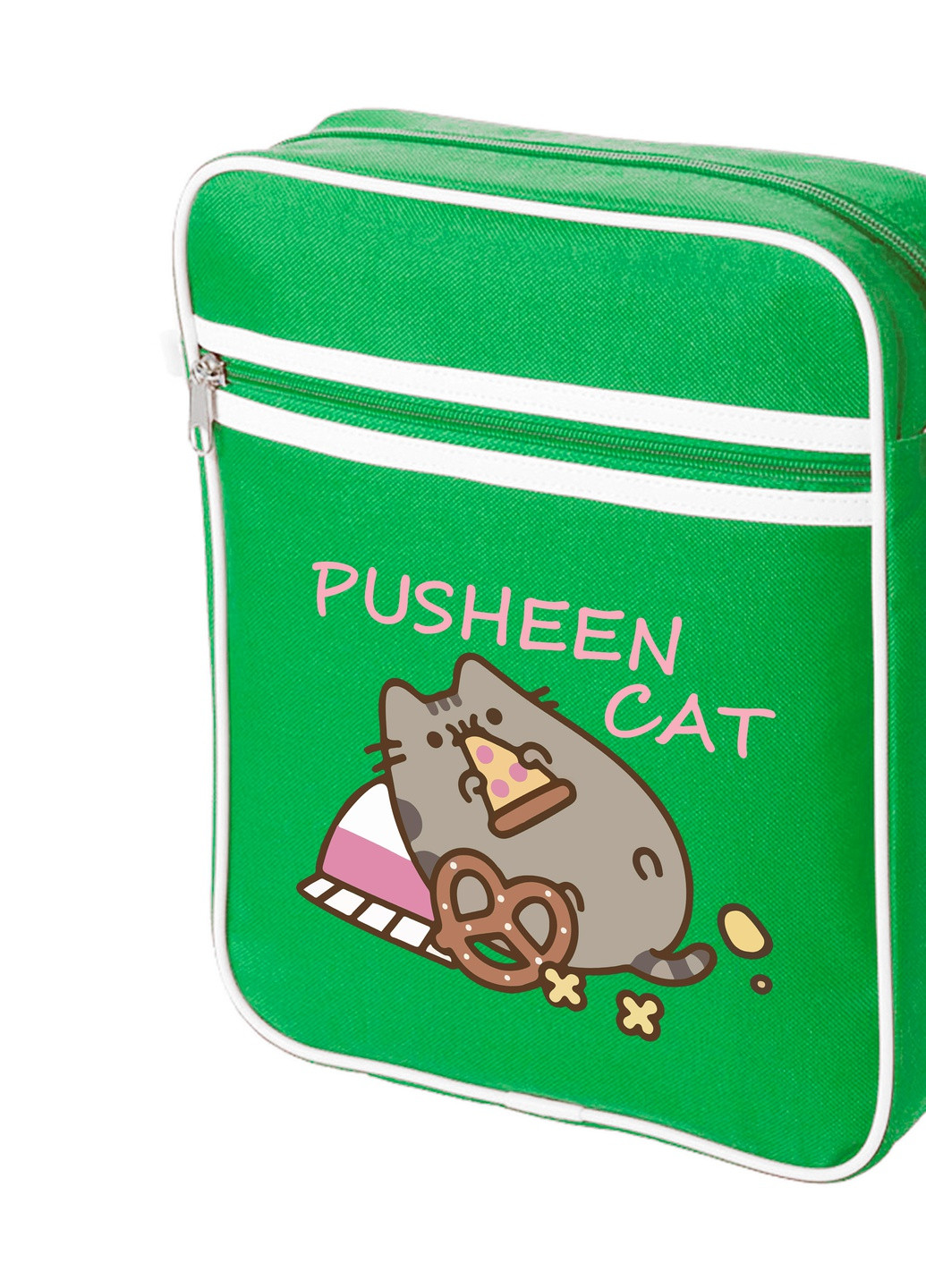 Сумка-месенджер Кіт Пушин (Pusheen Cat) Зелений (92289-3347-KG) MobiPrint (259887889)