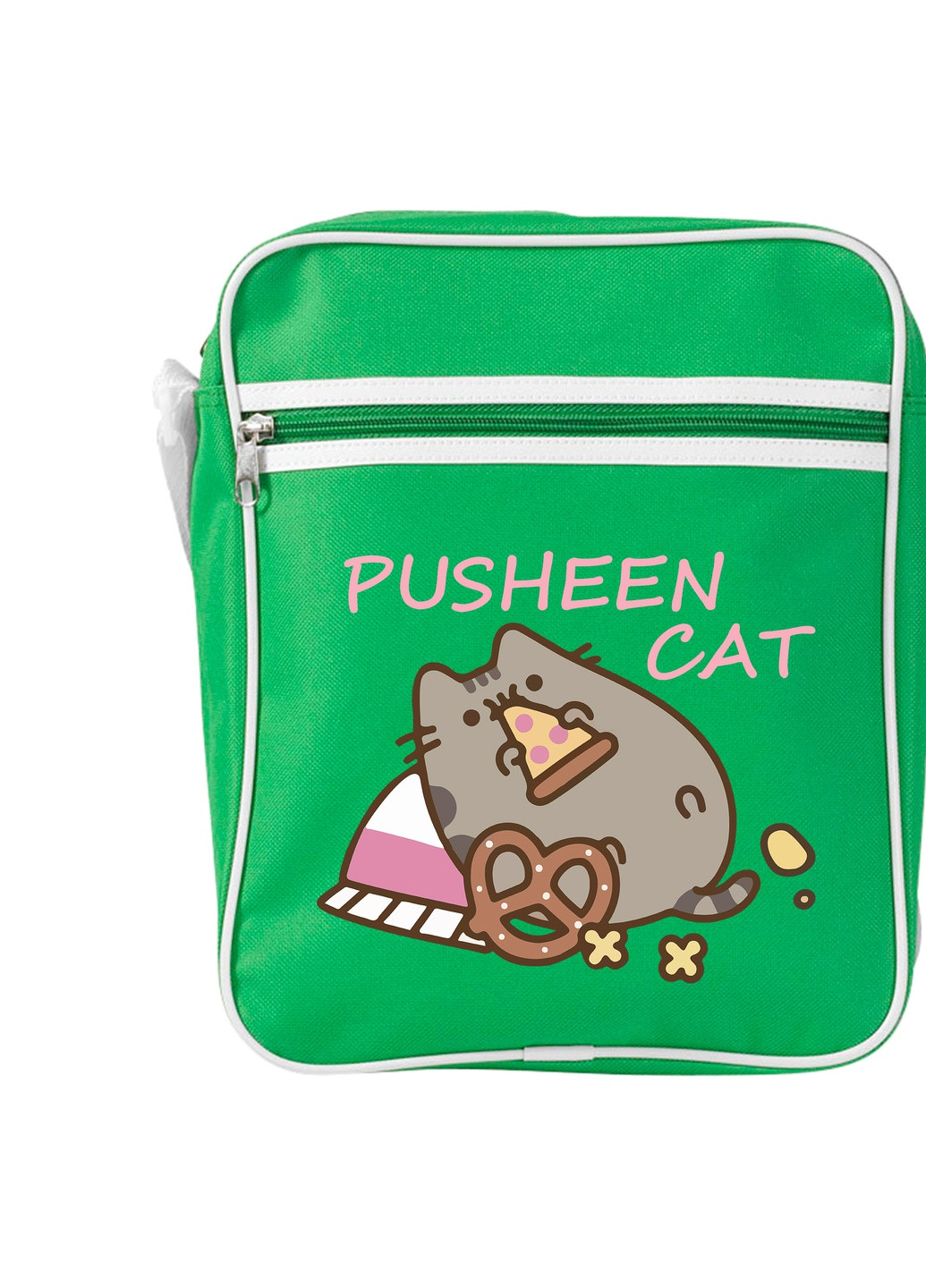 Сумка-месенджер Кіт Пушин (Pusheen Cat) Зелений (92289-3347-KG) MobiPrint (259887889)