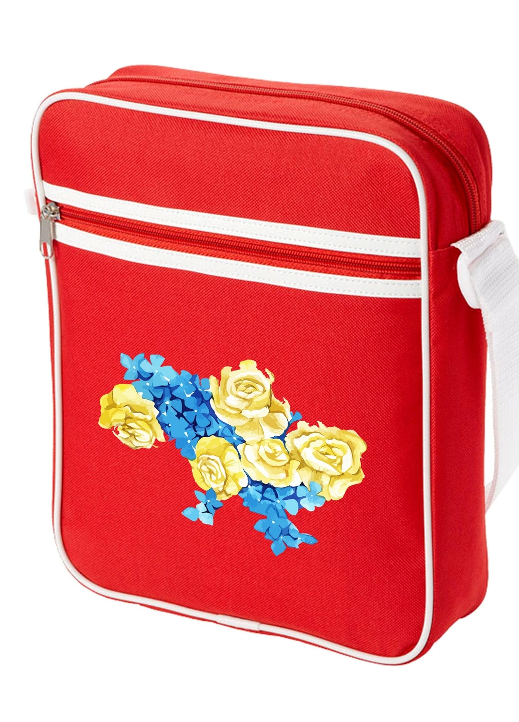 Сумка-месенджер Квітуча Україна Червоний (92289-3699-RD) MobiPrint (259886815)