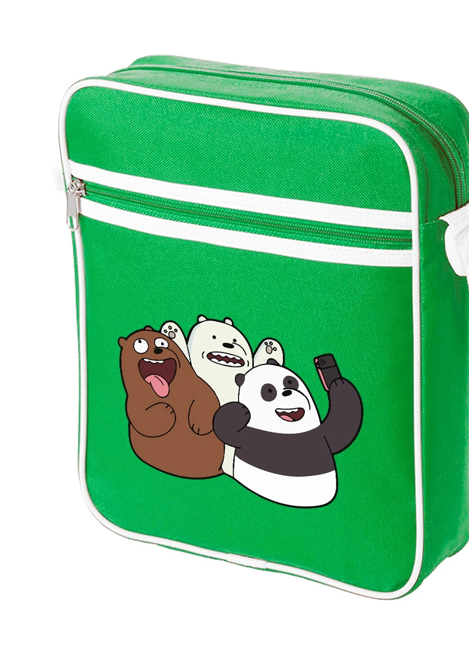 Сумка-месенджер Вся правда про ведмедів (We Bare Bears) Зелений (92289-2665-KG) MobiPrint (259887481)