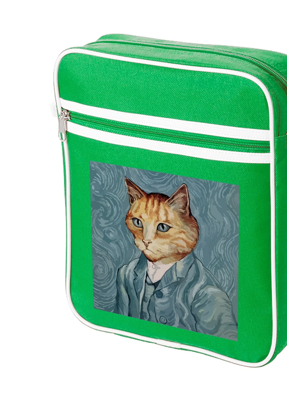 Сумка-месенджер Кіт Вінсент Ван Гог (Vincent van Gogh Cat) Зелений (92289-2959-KG) MobiPrint (259886098)