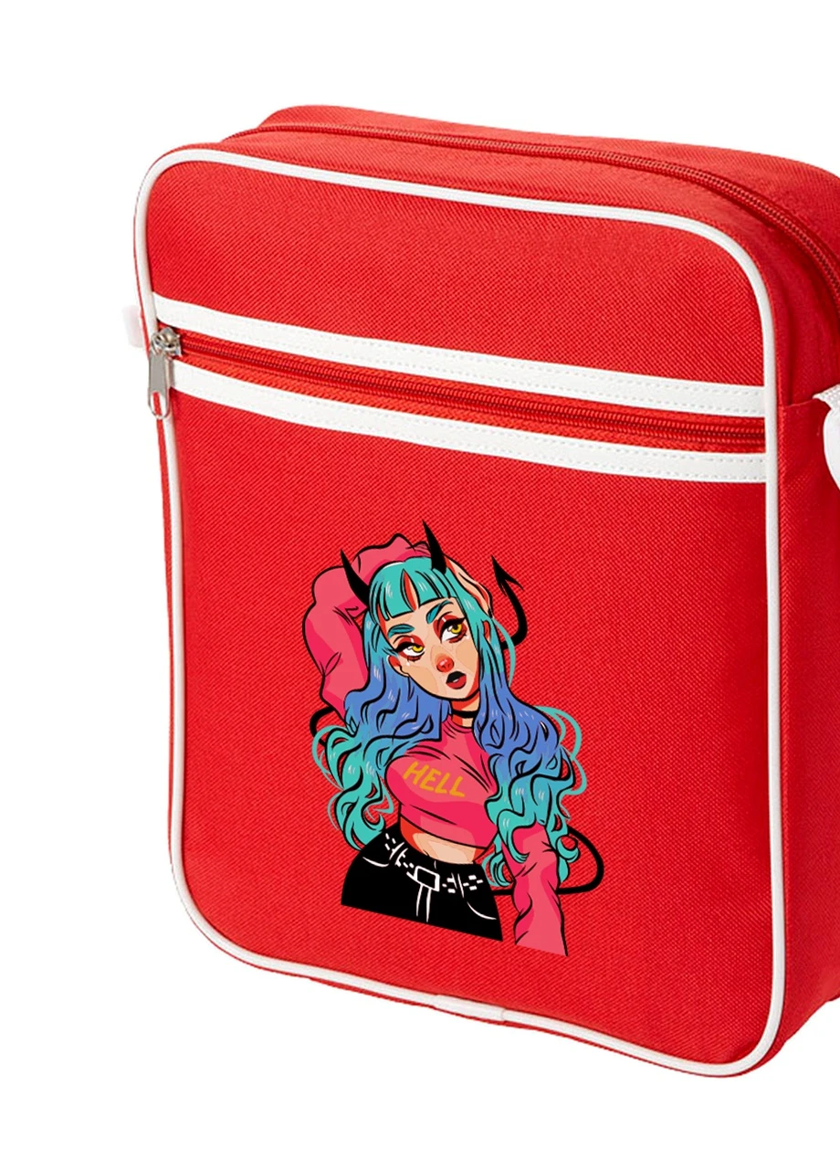 Сумка-мессенджер Девушка демон (Cute Girl Illustration Art) Красный (92289-2838-RD) MobiPrint (259887786)