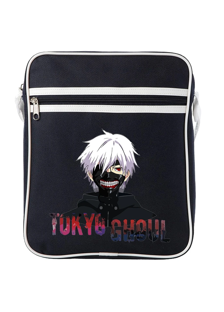 Сумка-мессенджер Токийский гуль Кэн Канэки лого-портрет(Tokyo Ghoul) Синий (92289-3528-NB) MobiPrint (259887289)
